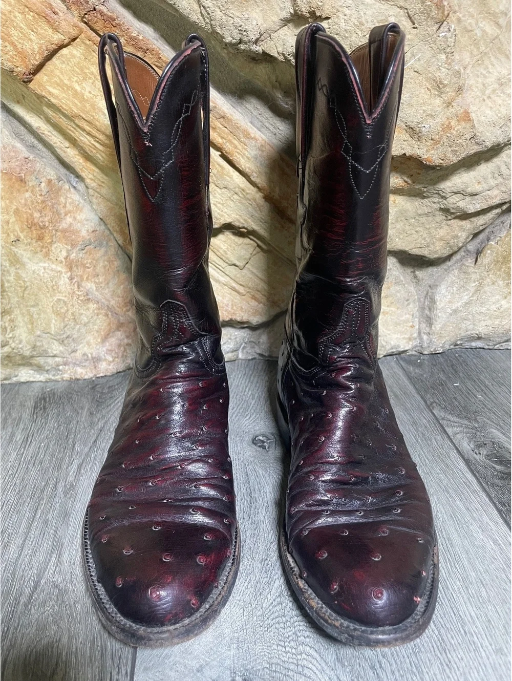 Lucchese P0970 men’s fisher croc horseman boot size 7.5